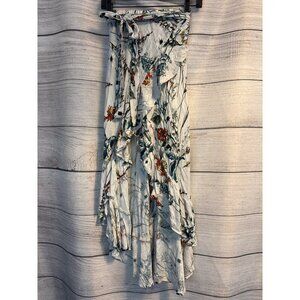 NWT Elan Printed Ruffle Botanical Floral Wrap Skirt Size S